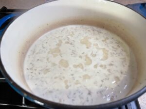 Coconut milk for spinach soup